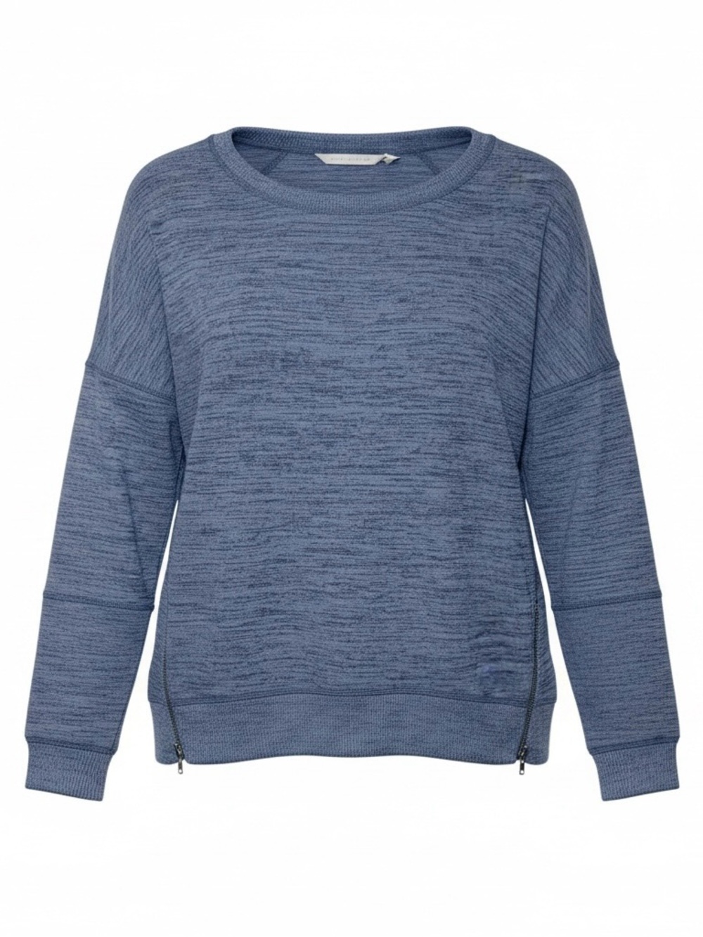 Athleta Blissful Sharkbite Heathered Blue Long Sleeve Pullover Sweater Large